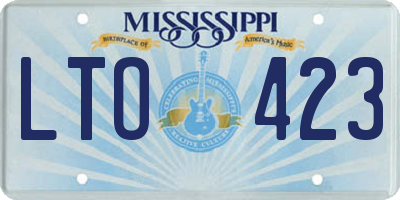 MS license plate LTO423