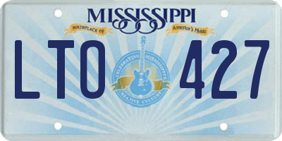 MS license plate LTO427