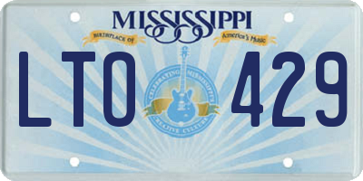 MS license plate LTO429