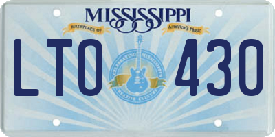 MS license plate LTO430
