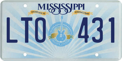 MS license plate LTO431