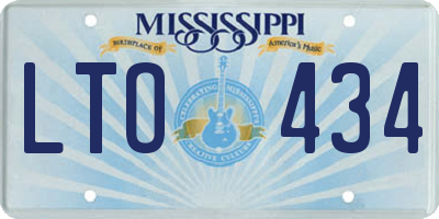 MS license plate LTO434