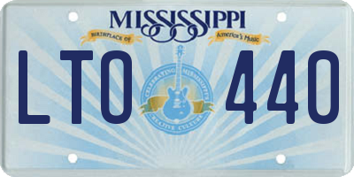 MS license plate LTO440
