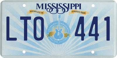 MS license plate LTO441