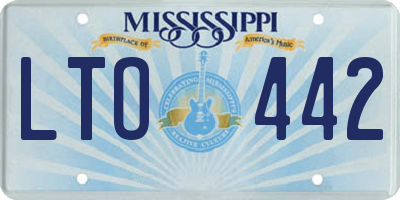 MS license plate LTO442