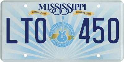 MS license plate LTO450