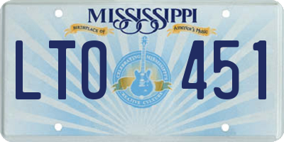 MS license plate LTO451