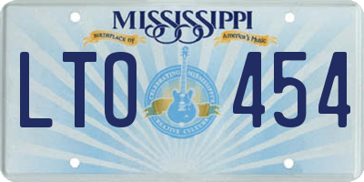 MS license plate LTO454
