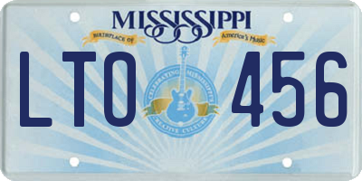 MS license plate LTO456