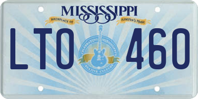 MS license plate LTO460