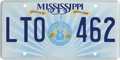 MS license plate LTO462