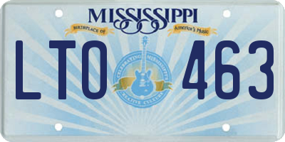 MS license plate LTO463