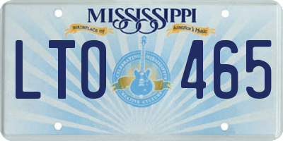 MS license plate LTO465