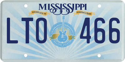 MS license plate LTO466