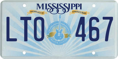 MS license plate LTO467