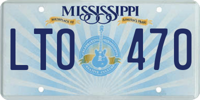 MS license plate LTO470