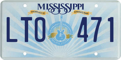MS license plate LTO471