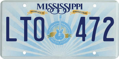 MS license plate LTO472