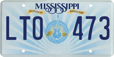 MS license plate LTO473