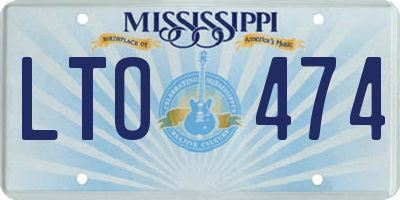 MS license plate LTO474