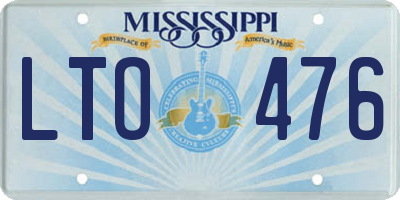 MS license plate LTO476