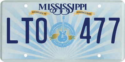 MS license plate LTO477