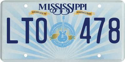MS license plate LTO478