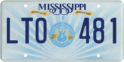 MS license plate LTO481