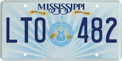 MS license plate LTO482