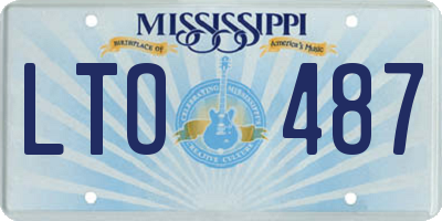 MS license plate LTO487