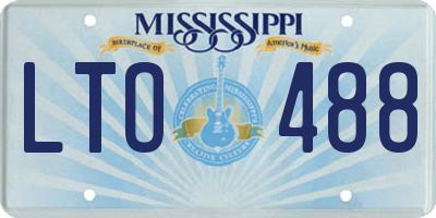 MS license plate LTO488