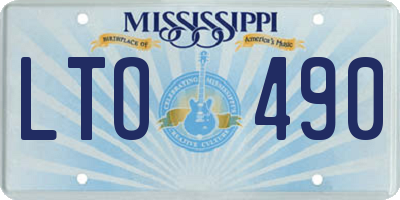 MS license plate LTO490