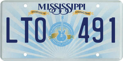 MS license plate LTO491
