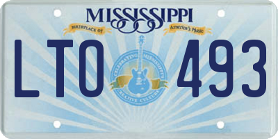MS license plate LTO493