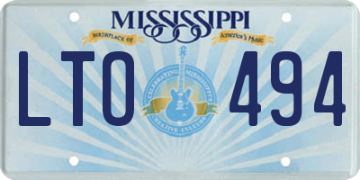 MS license plate LTO494