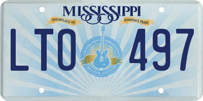 MS license plate LTO497