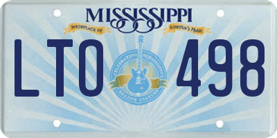 MS license plate LTO498