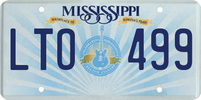 MS license plate LTO499