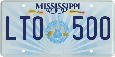MS license plate LTO500
