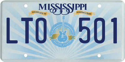 MS license plate LTO501