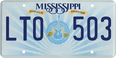 MS license plate LTO503