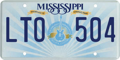 MS license plate LTO504