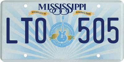 MS license plate LTO505