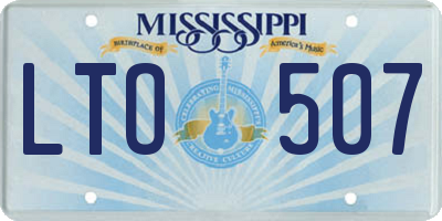 MS license plate LTO507