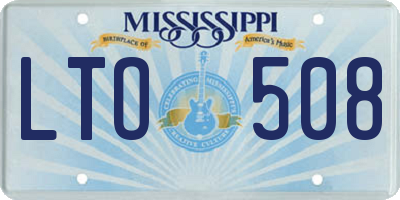 MS license plate LTO508