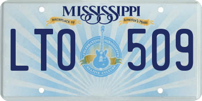 MS license plate LTO509