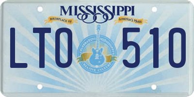 MS license plate LTO510