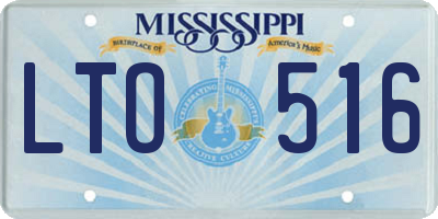 MS license plate LTO516