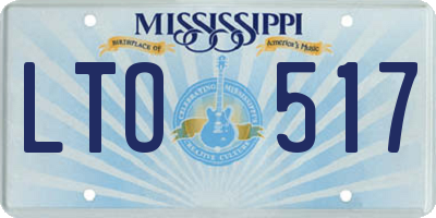 MS license plate LTO517