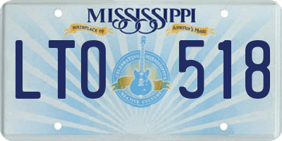 MS license plate LTO518